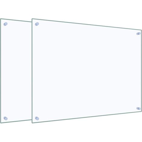 Dosserets de cuisine 2 pcs transparent 80x60 cm verre trempé