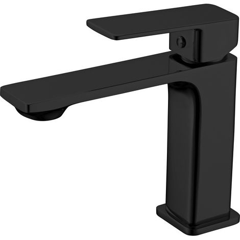 Miscelatore lavabo linea squadrata in ottone nero  KAM-DIANA kamalu