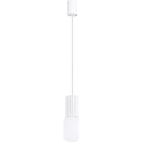 Lampada a sospensione moderna in vetro bianco scanalato per soggiorno, sala da pranzo, sopra il tavolo, 1xG9 8W HALO Sollux Lighting (1/5)
