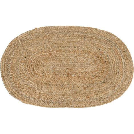 Zerbino Bombay in iuta intrecciata naturale ovale 50x80 cm