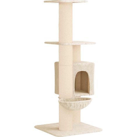 Katzennbaum mit Sisal-Kratzsäulen Creme 137 cm vidaXL (1/5)