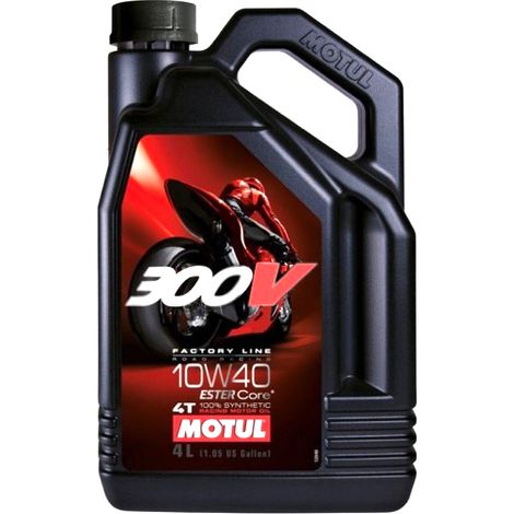 Huile moteur 4 temps Motul 300V ROAD RACING 10W40 4L – Technologie ESTER Core pour performances maximales – Protection anti-usure exceptionnelle (1/5)