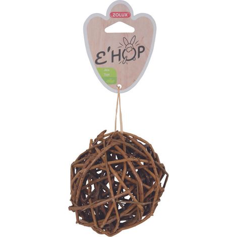 Jouet balle EHOP rotin foncé ø 10 cm, pour rongeur - zolux