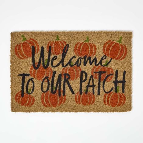 HOMESCAPES Pumpkin Patch Non-Slip Coir Doormat, 40 x 60 cm (1/4)