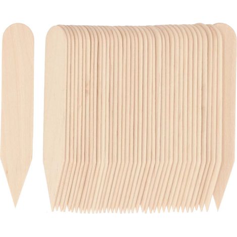 Esschert Design – Étiquettes de jardin Garten Basics S, naturel, 10 cm – Lot de 40, bois de bouleau, largeur 1,8 cm (1/4)