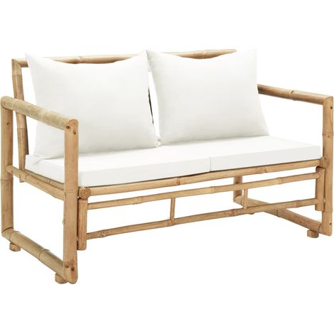 Gartensofa - vidaXL 2-Sitzer Gartensofa mit Polstern Bambus - Bambussofa (1/5)