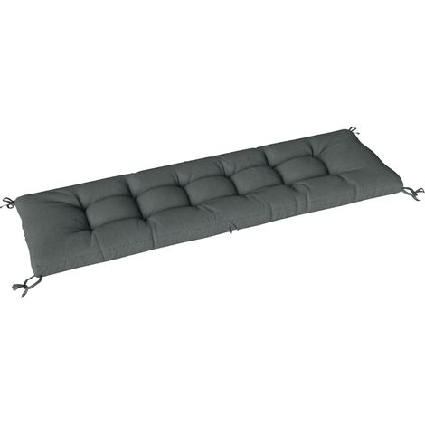 Cuscino per lettino da esterno 198 x 65 x 13 cm in poliestere grigio scuro con cinghie di fissaggio (1/4)
