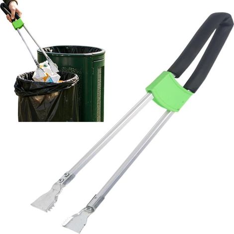 Pince à Déchets manche long antidérapant ergonomique Préhenseur à Ordures Extenseur pour Jardin Maison Garage Drain Gouttière Arrière-cour Canette (1/5)