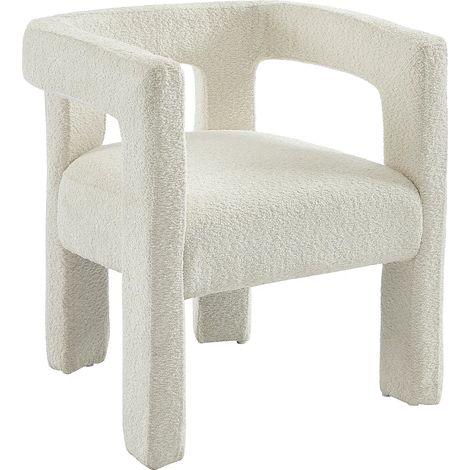 Sedia con braccioli in Tessuto bouclette e Metallo Bianco - SOFANA di Pascal MORABITO (1/5)