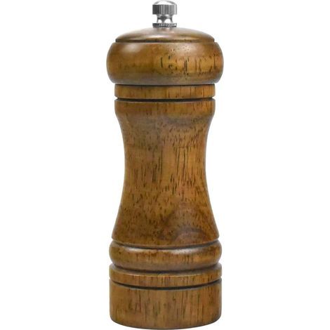 Gewürzmühle aus Holz, Pfeffermühle aus Holz, Salzmühle, verstellbare Salz- und Pfeffermühle, Holz, Keramik, Handmühle, Höhe: 14,5 cm (1/5)