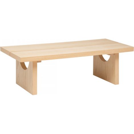 Table basse rectangulaire en bois MDF coloris beige - longueur 110  x Profondeur 50  x Hauteur  34,5 cm (1/3)