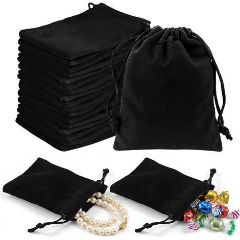 20PCS Pochette Bijoux en Velours, 10×12cm Petit Sachet Tissu pour Cadeaux (1/5)