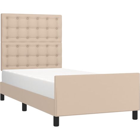 Estructura cama sin colchón cuero sintético capuchino 80x200 cm vidaXL (1/4)