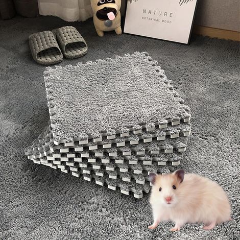 10 Pack Plush Play Mats, EVA Foam Interlocking Floor Tiles, Non-Slip Playground Mats for Kids Pet Cage, Home Decor(Grey) (1/5)