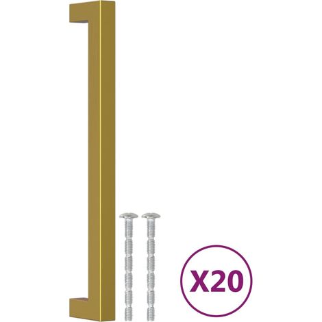 vidaXL Tiradores para armarios 20 uds acero inoxidable dorado 192 mm (1/2)