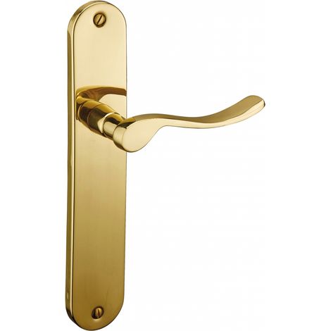 THIRARD - Ensemble de poignées pour porte intérieure Marianne sans trou, carré 7mm, entr'axes 195mm, laiton poli - THIRARD (1/2)