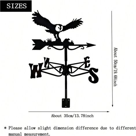 Girouette en métal rustique représentant un aigle et une souris, à poser sur le toit d'un jardin ou d'une ferme. Décoration idéale pour l'extérieur. (1/5)