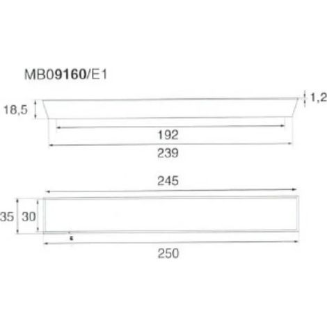 MANIGLIA 9160 D MM.35X250 BIANCO OPACO (1/2)