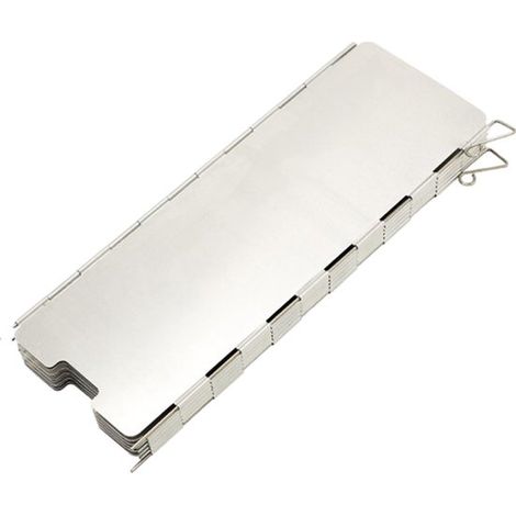 Paravento pieghevole e regolabile per fornelli da campeggio, realizzato in lega di alluminio antiruggine, antivento, ideale per barbecue e campeggio. (1/5)