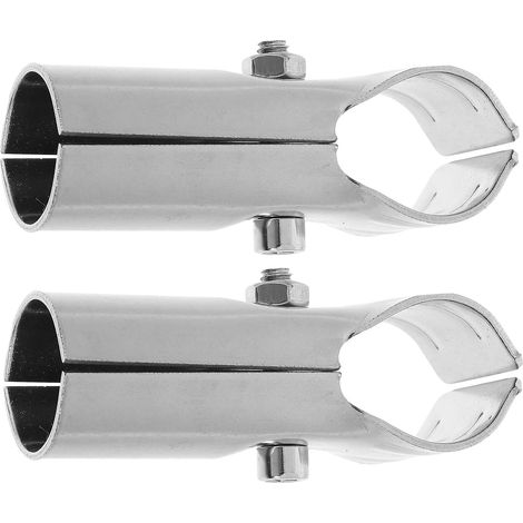 2 pcs Connecteurs en Acier Inoxydable pour Tubes de Serrage Adaptateurs Métalliques 25T Deux Voies Colliers de Réparation Résistants à la Corrosion Fixations Robustes pour Fixation 7x2.5x2.5cm (1/5)