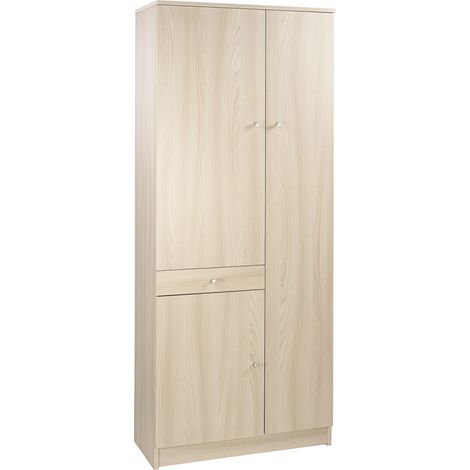 Armadio 3 Ante 1 Cassetto 77x183x34 cm Olmo Chiaro (1/5)