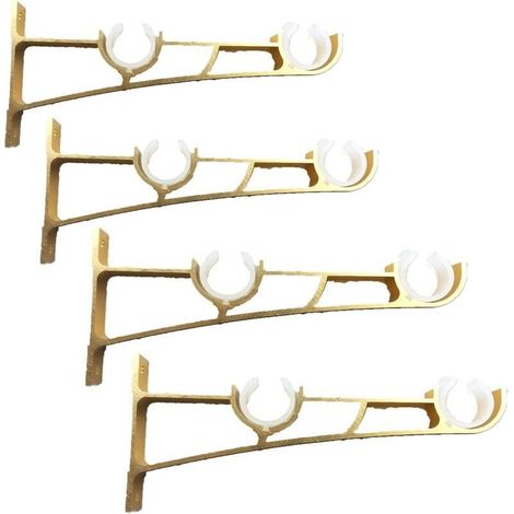 Aluminum curtain rod brackets – Set of 4 – Load capacity up to 50 kg – Compatible with rods from 1 to 3 cm (1/3)