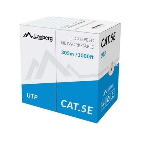 Cable de Red Lanberg LCU5-10CC-0305-S 305 m Gris Bobina 10/100/1000 Mbps