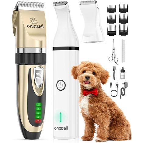 Tondeuse pour chiens et tondeuse pour pattes , kit 3 en 1, silencieuse, sans fil, pour le toilettage des animaux, pour petits et grands chiens, chats et autres animaux (1/5)