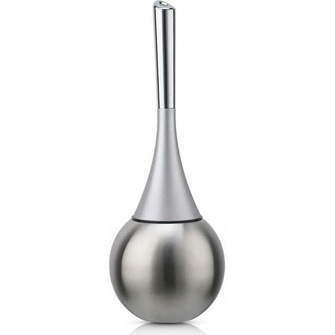 Freistehender Toilettenbürstenhalter aus Edelstahl, poliertes, gebürstetes Finish, WC-Badezimmer-Set (Bürste im Lieferumfang enthalten) – Silber  FLITI