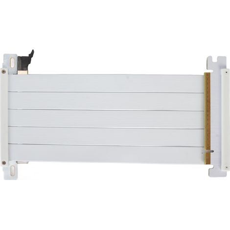 Flexibles PCIe 4.0 x16-Verlängerungskabel, doppelseitig, 180 Grad, kompatibel mit RTX 4090 und RX 7900 XT, weiß, 30 cm / 11,8 Zoll