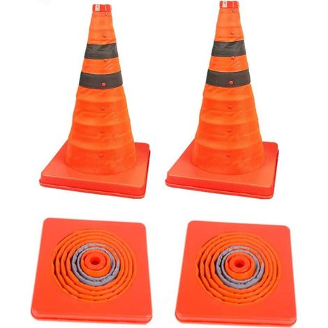 1er-Pack faltbarer Verkehrskegel (45 cm) / Verkehrskegelschild / Mehrzweck-Pop-up-Reflektor-Sicherheitskegel, Orange, Größe: 45 cm (18 Zoll) (1/5)