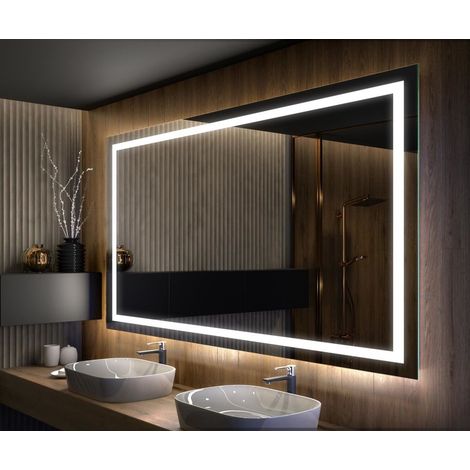 Miroir lumineux de salle de bain 120x80 cm – Éclairage LED blanc froid 7000K – Protection IP20 – Durée de vie jusqu'à 15 000h – Artforma (1/5)