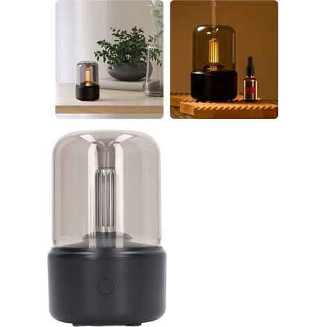 Ultraschall-Luftbefeuchter mit Kerzenlichtfunktion, 120 ml, USB-Anschluss für ätherische Öle und stimmungsvolle LED-Beleuchtung (1/5)