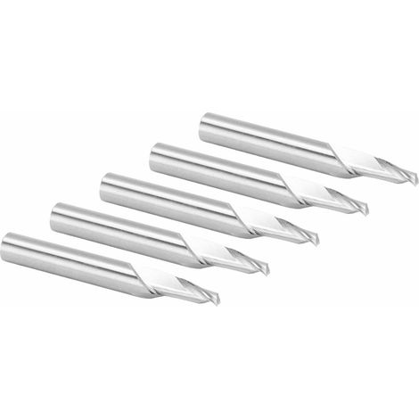 Spiral-Schaftfräser mit 8-mm-Schaft, 5 Stück, Hartmetall, 1 Schneide, CNC-gefertigt, HSS-Schneidwerkzeug, 8 x 7 x 14 x 60 mm (1/5)