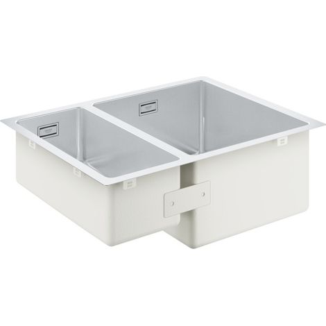 Fregadero GROHE de 1 seno y medio en acero inoxidable K700U - Medio seno recto