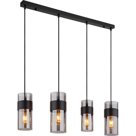 Esszimmerlampe Pendelleuchte Hängelampe Deckenleuchte Glas Rauchfarbe 4-Flammig (1/5)