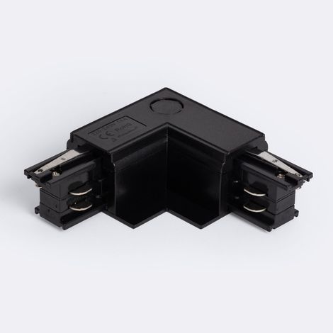 Connettore 'Right Side' Tipo L per Binario Trifase Borgia da Incasso Alluminio Nero (1/3)