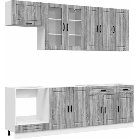 Kitchen Unit PORTO 8 pcs Grey Sonoma Engineered Wood vidaXL (1/5)