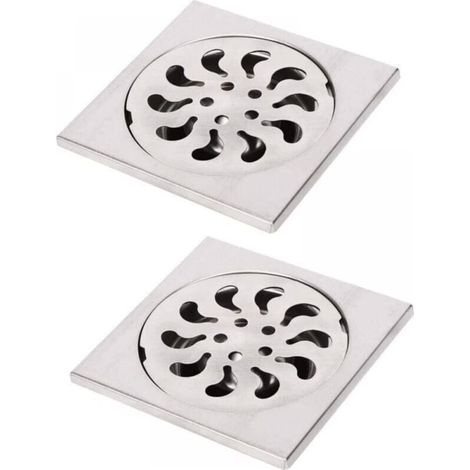 10x10x30mm 2pcs Siphon de Sol Acier Inoxydable, Grille de Douche Carrée Filtre de Douche Drain de Douche Attrape Cheveux pour Salle de Bain (1/4)