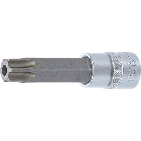 Punta de vaso  longitud 100 mm  entrada 12,5 mm (1/2")  perfil en T (para Torx) con perforación T80 (1/2)