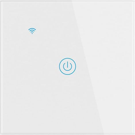Interrupteur Mural Tactile Télécommande Intelligente sans Fil Prise en Charge de la Commande Vocale Partage de la Famille Fonction de Minuterie Fil Neutre Requis(Blanc, 1 Gang) (1/5)