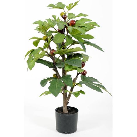 Figuier artificiel en pot avec fruits, H 65 cm (1/3)
