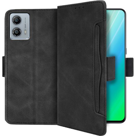 Funda tipo libro para Motorola Moto G53 5G, con ranura para tarjeta, color negro. (1/5)