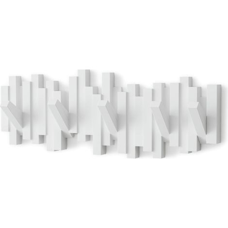 Porte-manteau mural moderne, porte-manteau créatif pour touches de piano avec 5 crochets pliants, blanc