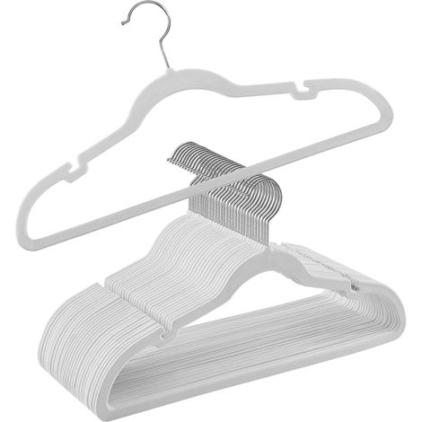 Grucce in velluto set da 30 pezzi antiscivolo con tacche barra per pantaloni gancio girevole a 360° salvaspazio spessore 06 cm lunghezza 43 cm grigio 120005080