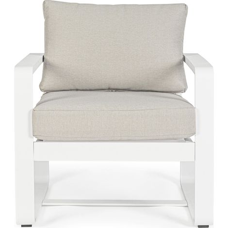 Sessel "Merrigan" Garten- und Terrassen aus pulverbeschichtetem Aluminium -Weiss (1/5)