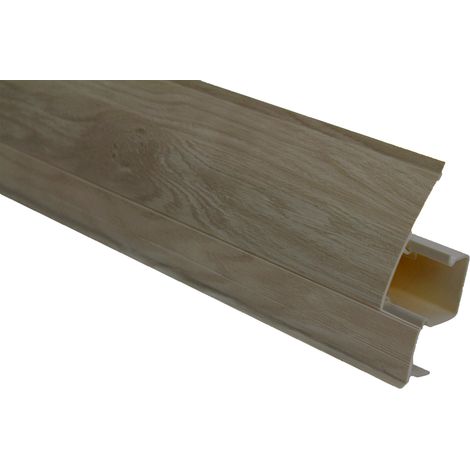 PVC Sockelleisten Sparpakete Fußbodenleisten 23x65mm Modern Kabelkanal (30 Meter / 15 Leisten, 0109 Holzoptik grau-braun)
