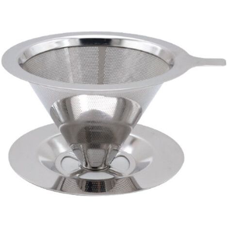Filtre à café, filtre à café en acier inoxydable, filtre à café, filtre pour préparation manuelle du café, réutilisable et facile à nettoyer (1/5)