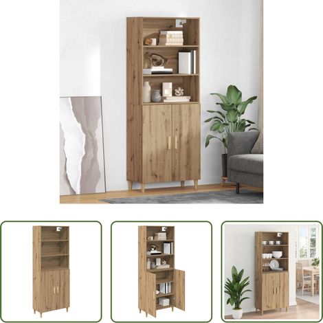 Buffet bois - Haut Armoire Chêne artisanal 69,5 x 32,5 x 180 cm (1/5)