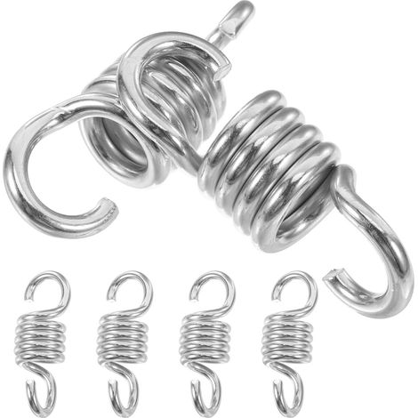 6 Pièces Ressort Suspendre en Acier à Ressort 6,5mm X 34mm X 95mm Argenté, Charge Élevée, Facile à Monter pour Balançoire de Patio et Paquet de Boxe à Domicile Salle de Sport (1/5)